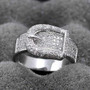 Size: 6 - Illusion - Belt Style Ring Crafted In Hand Set CZ Stones On Sterling Silver K290-1250879516