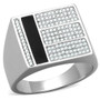 TS222 - Rhodium 925 Sterling Silver Ring with AAA Grade CZ  in Clear A874-TS222