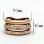 LOA900 - Rose Gold Brass Ring with AAA Grade CZ  in Clear A874-LOA900