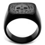 TK2306 - IP Black(Ion Plating) Stainless Steel Ring with No Stone A874-TK2306