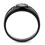 DA282 - IP Black(Ion Plating) Stainless Steel Ring with AAA Grade CZ  in Clear A874-DA282
