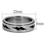 TK2926 - High polished (no plating) Stainless Steel Ring with Epoxy  in Jet A874-TK2926