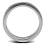 TK2926 - High polished (no plating) Stainless Steel Ring with Epoxy  in Jet A874-TK2926