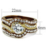 TK2669 - IP Gold & IP Light Brown (IP Light coffee) Stainless Steel Ring with AAA Grade CZ  in Clear A874-TK2669