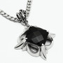 TK560 - High polished (no plating) Stainless Steel Chain Pendant with Synthetic Onyx in Jet A874-TK560