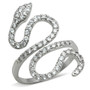 3W138 - Rhodium Brass Ring with AAA Grade CZ  in Clear A874-3W138