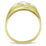 TK119G - IP Gold(Ion Plating) Stainless Steel Ring with Top Grade Crystal  in Clear A874-TK119G