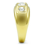 TK119G - IP Gold(Ion Plating) Stainless Steel Ring with Top Grade Crystal  in Clear A874-TK119G