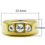 TK119G - IP Gold(Ion Plating) Stainless Steel Ring with Top Grade Crystal  in Clear A874-TK119G