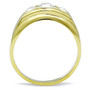 TK119G - IP Gold(Ion Plating) Stainless Steel Ring with Top Grade Crystal  in Clear A874-TK119G