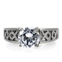 TK069 - High polished (no plating) Stainless Steel Ring with AAA Grade CZ  in Clear A874-TK069