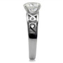 TK069 - High polished (no plating) Stainless Steel Ring with AAA Grade CZ  in Clear A874-TK069