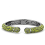 LO4284 - TIN Cobalt Black Brass Bangle with Top Grade Crystal  in Olivine color A874-LO4284