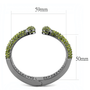LO4284 - TIN Cobalt Black Brass Bangle with Top Grade Crystal  in Olivine color A874-LO4284
