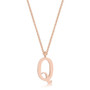 Elaina Rose Gold Stainless Steel Q Initial Necklace R599-P11456A-V00-Q