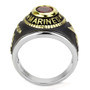 TK3723 - Two-Tone IP Gold (Ion Plating) Stainless Steel Ring with Synthetic Synthetic Glass in Red  A874-TK3723