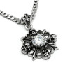 TK454 - High polished (no plating) Stainless Steel Chain Pendant with AAA Grade CZ  in Clear A874-TK454