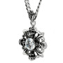 TK454 - High polished (no plating) Stainless Steel Chain Pendant with AAA Grade CZ  in Clear A874-TK454