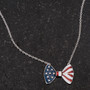 .025 Ct Stars and Stripes Bow Tie Necklace with CZ R599-N01335R-V01