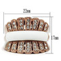GL223 - IP Rose Gold(Ion Plating) Brass Ring with Semi-Precious Agate in White A874-GL223