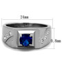 TK1929 - High polished (no plating) Stainless Steel Ring with Synthetic Synthetic Glass in Montana A874-TK1929