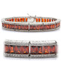 LO1458 - Rhodium Brass Bracelet with AAA Grade CZ  in Garnet A874-LO1458