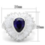 SS004 - Silver 925 Sterling Silver Ring with AAA Grade CZ  in Tanzanite A874-SS004