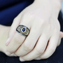 TK3726 - Two-Tone IP Gold (Ion Plating) Stainless Steel Ring with Synthetic Synthetic Glass in Mont A874-TK3726