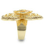 0W312 - Gold Brass Ring with AAA Grade CZ  in Multi Color A874-0W312
