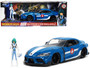 2020 Toyota Supra Blue with Graphics and Max Sterling Diecast Figurine "Robotech" "Hollywood Rides" F977-33676