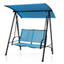 2-Seat Outdoor Canopy Swing with Comfortable Fabric Seat and Heavy-duty Metal Frame-Navy - Color: N D681-NP10403NY