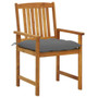 Patio Chair Set of 2 Brown Solid Acacia wood Medium Durable A949-3061199
