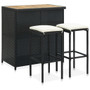 Bar Set Black PE rattan Standard Bar Set Rectangular A949-313473