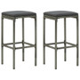 Bar Set Grey PE rattan, steel, solid acacia wood A949-313474