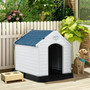 Plastic Waterproof Ventilate Pet Puppy House - Color: Blue - Size: M D681-PS7065-M