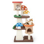 4-In-1 Cat Tree with 2 Condos and Platforms for Indoors-Multicolor - Color: Multicolor D681-PV10125CL