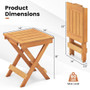 14 Inch Compact Folding Side Table with Slatted Tabletop - Color: Natural D681-JV11673