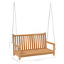Swing Bench Natural Teak Solid Teak Wood Standard Durable A949-316628