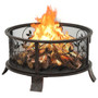 Rustic Fire Pit with Poker 26.6" XXL Steel A949-311891