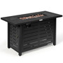 42 Inch 60 000 BTU Rectangular Propane Fire Pit Table with Waterproof Cover - Color: Black D681-OP70370