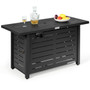 42 Inch 60 000 BTU Rectangular Propane Fire Pit Table with Waterproof Cover - Color: Black D681-OP70370