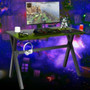 Ergonomic Gaming Desk with Mousepad and Cup Headphone Holder B593-HW66316
