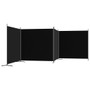 4-Panel Room Divider Black 274.8"x70.9" Fabric A949-350285