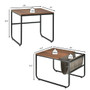 Set of 2 Nesting Coffee Tables with Side Pocket for Living Room Bedroom-Rustic Brown - Color: Rusti