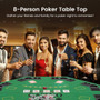 8-Player Foldable Poker Table Top with Carrying Bag-Blue B593-UY10155