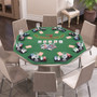 48 Inch 8-Player Foldable Poker Table Top with Carrying Bag and Cup Holders-Blue B593-UY10154