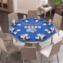 48 Inch 8-Player Foldable Poker Table Top with Carrying Bag and Cup Holders-Blue B593-UY10154