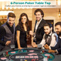 Portable 48 Inch 6-Player Foldable Poker Table Top Round Game Mat-Green - Color: Green D681-UY10157GN