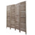 4-Panel Wood Room Divider Louver Partition Screen, 5.6 Ft. Tall Folding Privacy Screen for Home Office, Bedroom, Rustic Brown XH