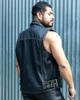 Sleeveless Leather Biker Vest - Rough Trade Gear